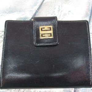 Vintage Givenchy Black Leather Bifold Wallet